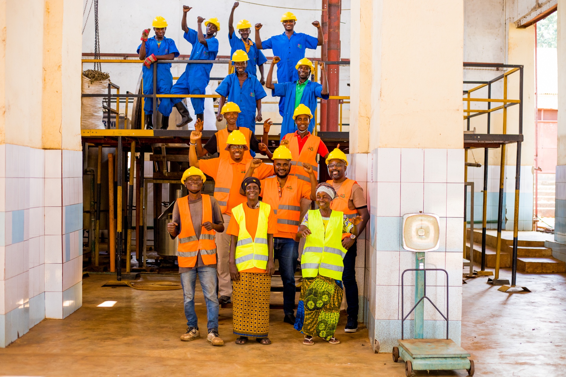 Rugofarm team at the distillation facility in Cibitoke